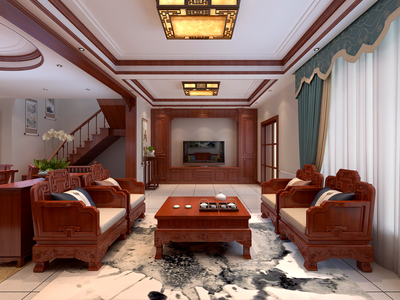 新華御湖莊園別墅中式風格